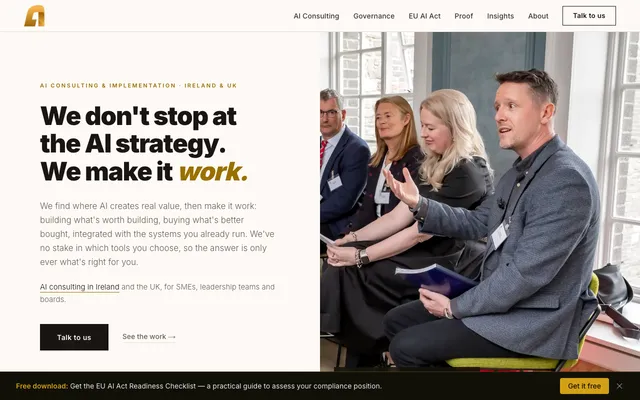Acuity AI Advisory website