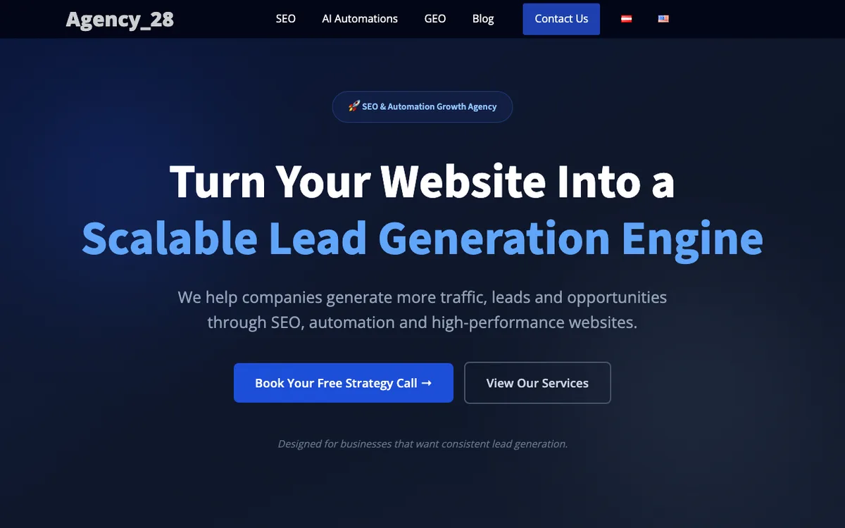 Agency 28 website