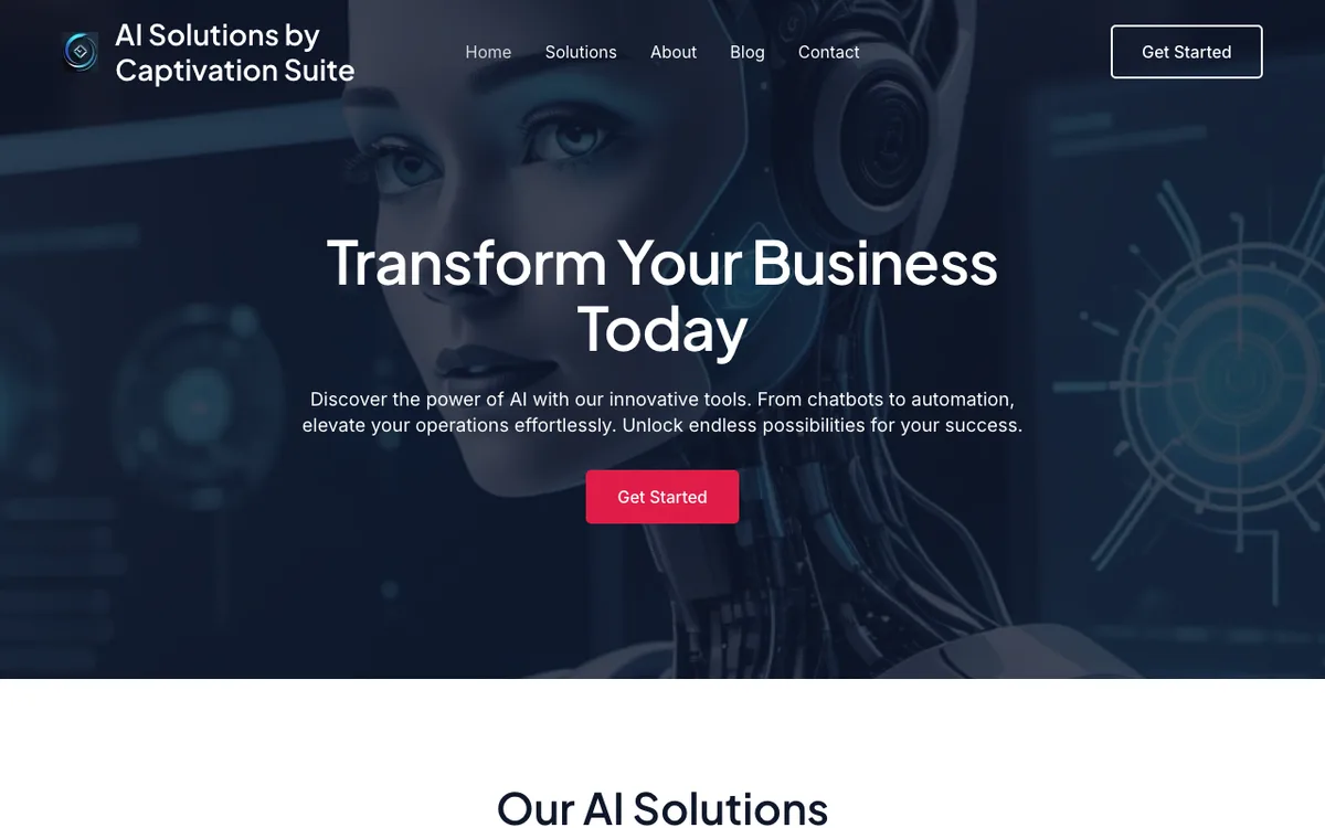 AI Solutions by Captivation Suite website