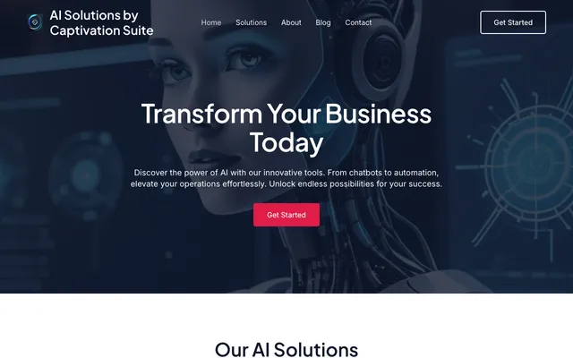 AI Solutions by Captivation Suite website