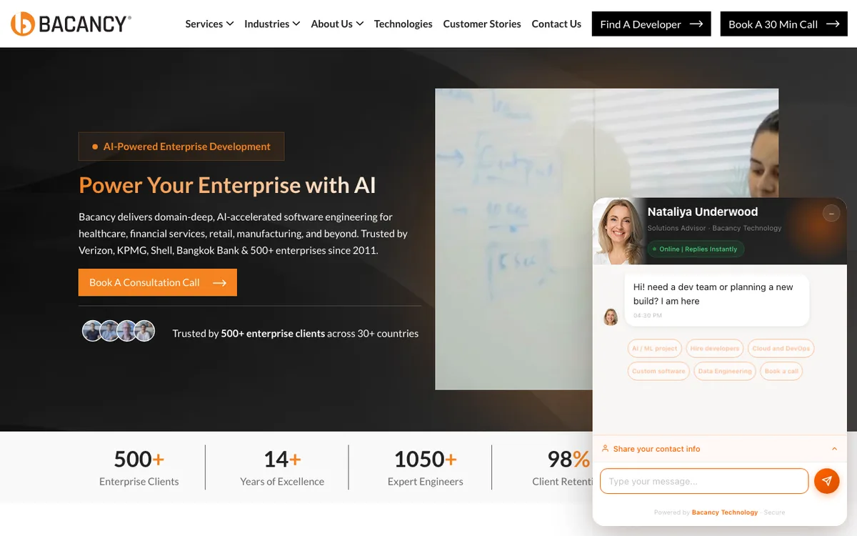 Bacancy Technology (delivery entity: Bacancy Services Private Limited) website