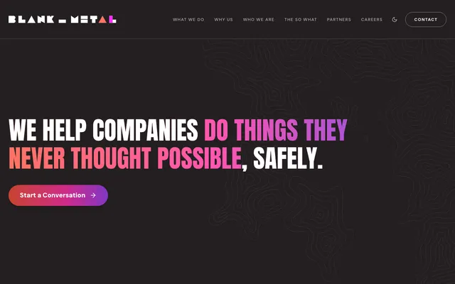 Blank Metal website