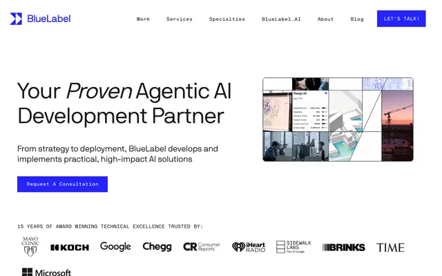 BlueLabel Labs website