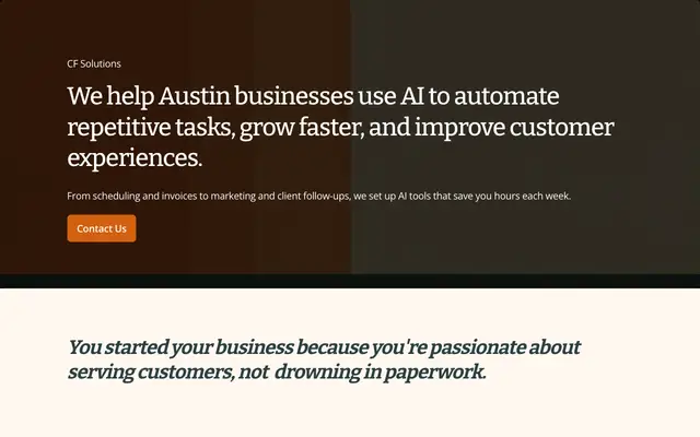 CF Solutions website