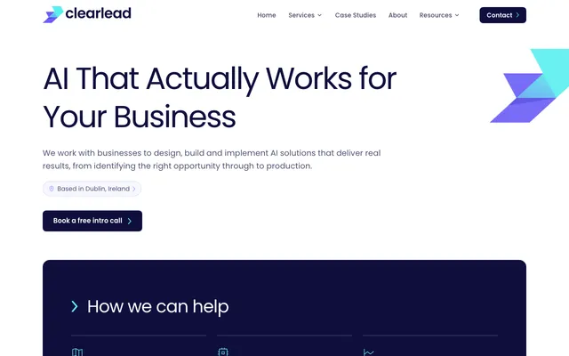 Clearlead AI Consulting website