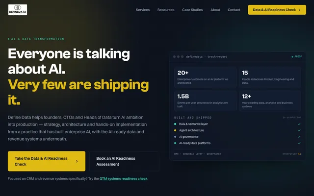Define Data website