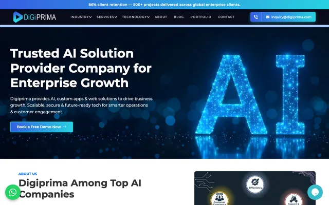 Digiprima Technologies website
