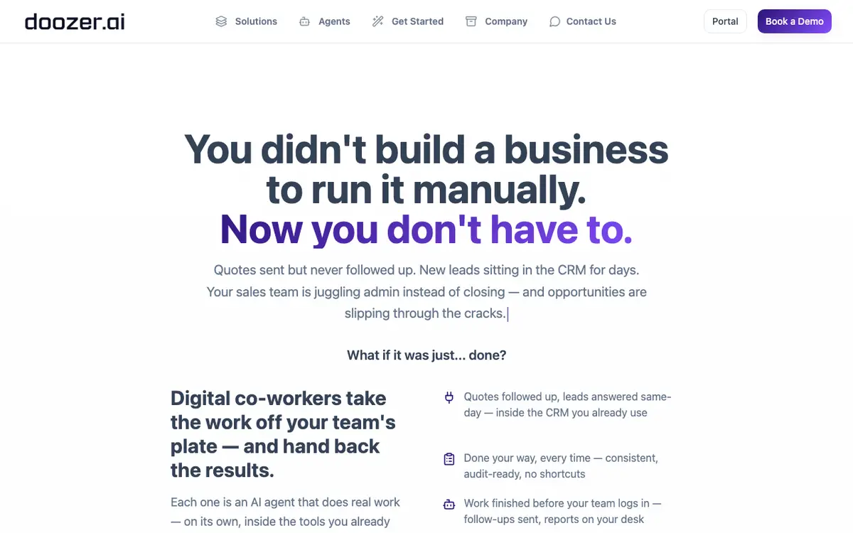 Doozer AI website