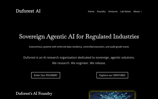 Duforest AI website