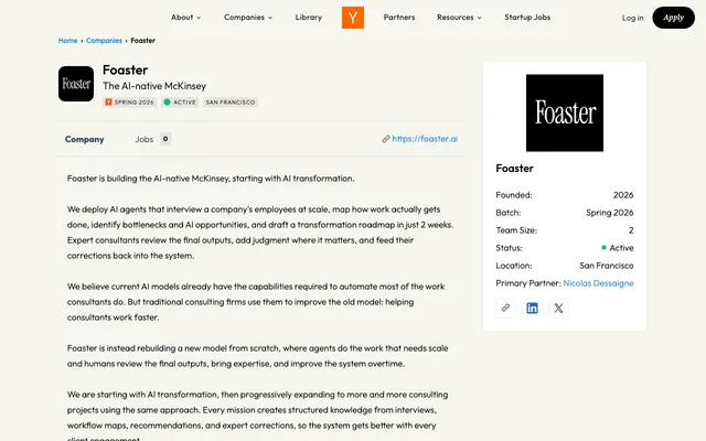 Foaster website