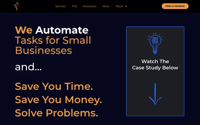 Gold Flamingo AI Solutions website