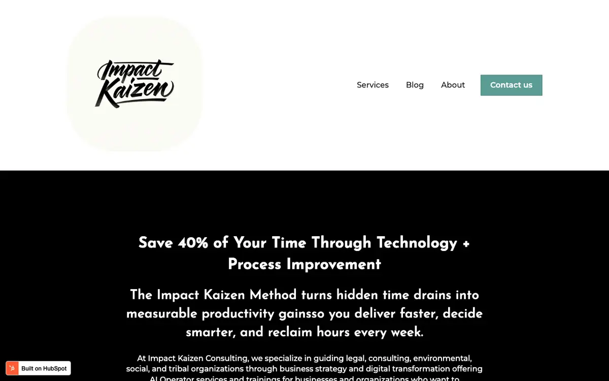 Impact Kaizen Consulting website