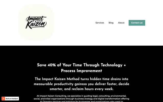 Impact Kaizen Consulting website