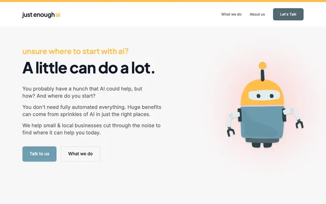 Just Enough AI website