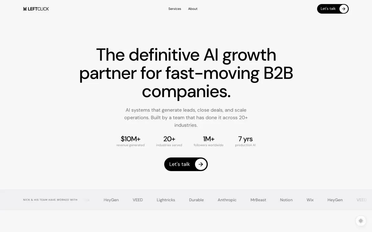 LeftClick / Maker School (Nick Saraev) website