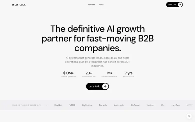 LeftClick / Maker School (Nick Saraev) website