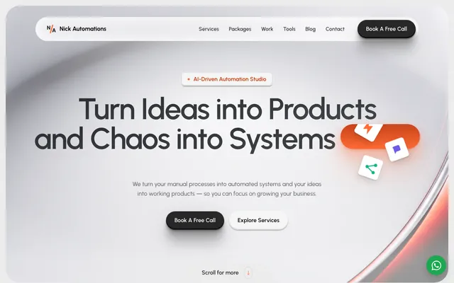 Nick Automations website