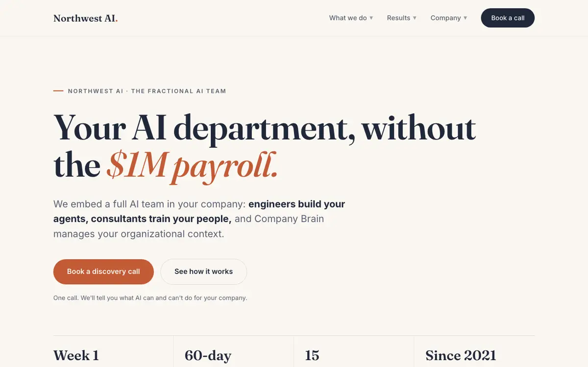 Northwest AI Consulting website