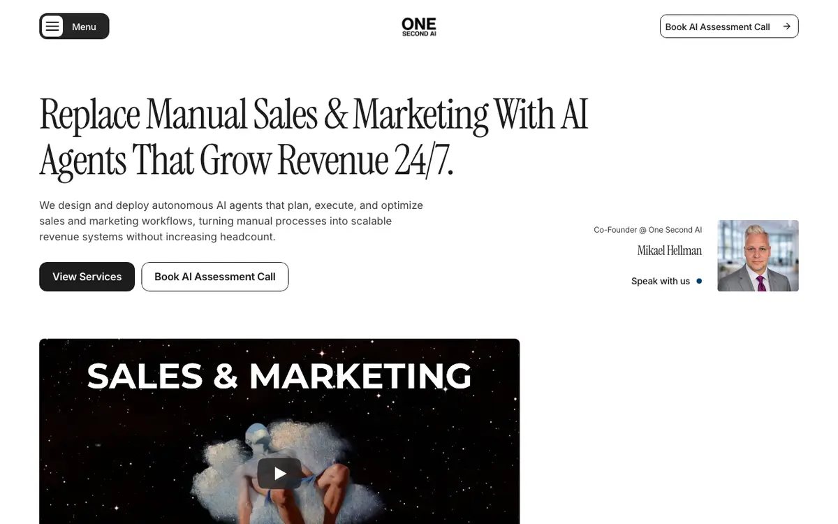 One Second AI website