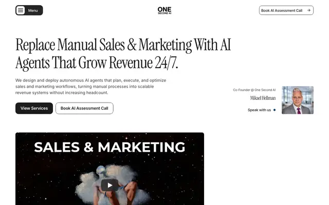 One Second AI website