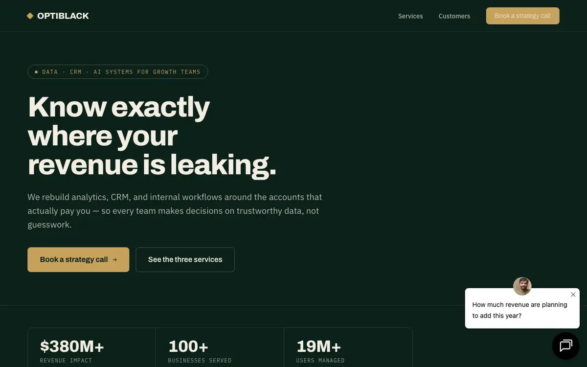 Optiblack website