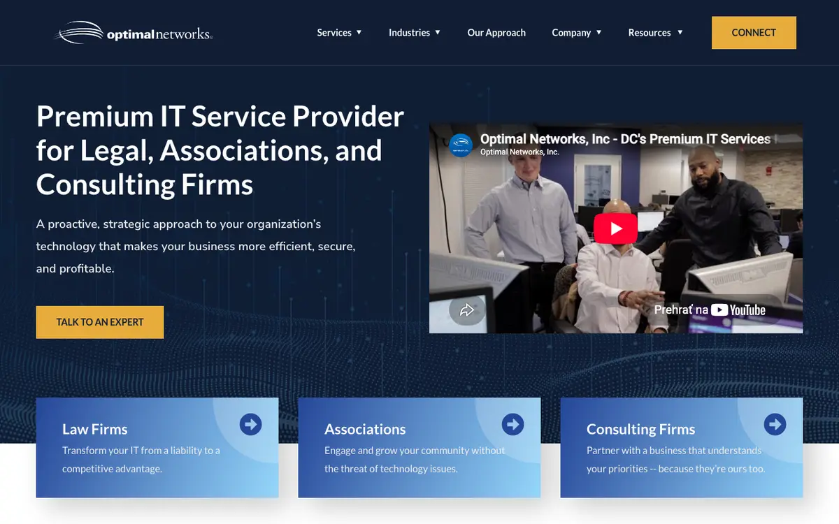 Optimal Networks, Inc. website