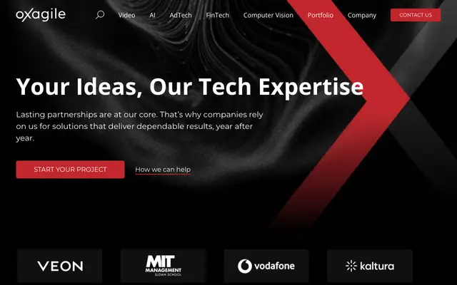 Oxagile LLC website