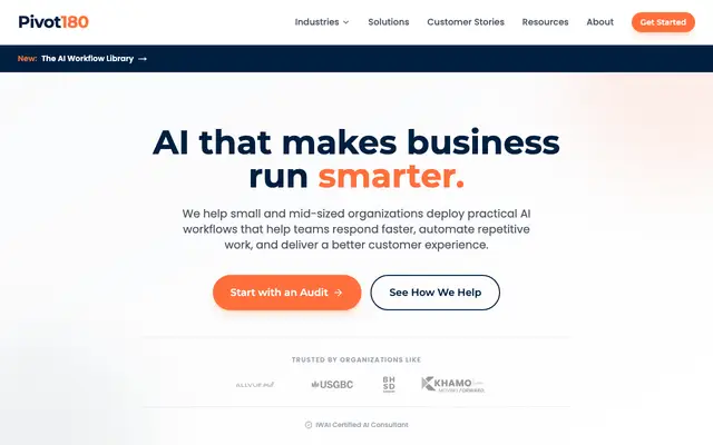 Pivot180 AI website