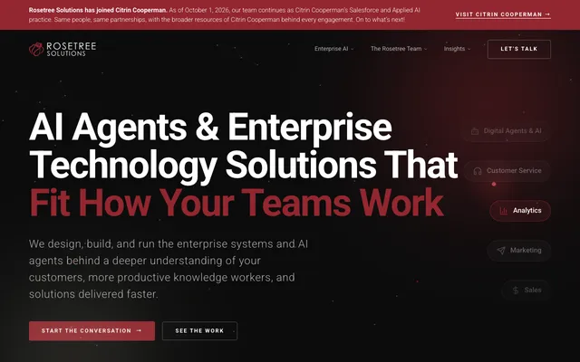 Rosetree Solutions website