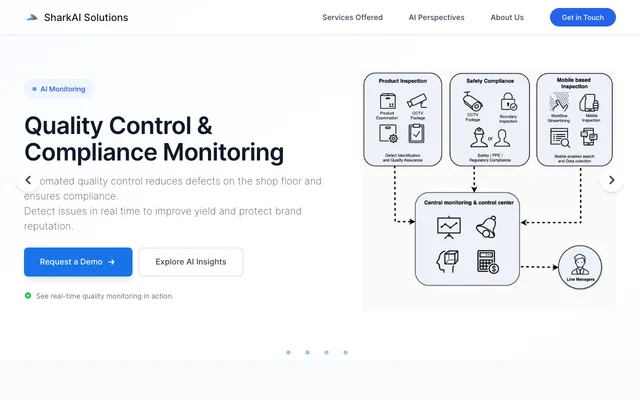 SharkAI Solutions website