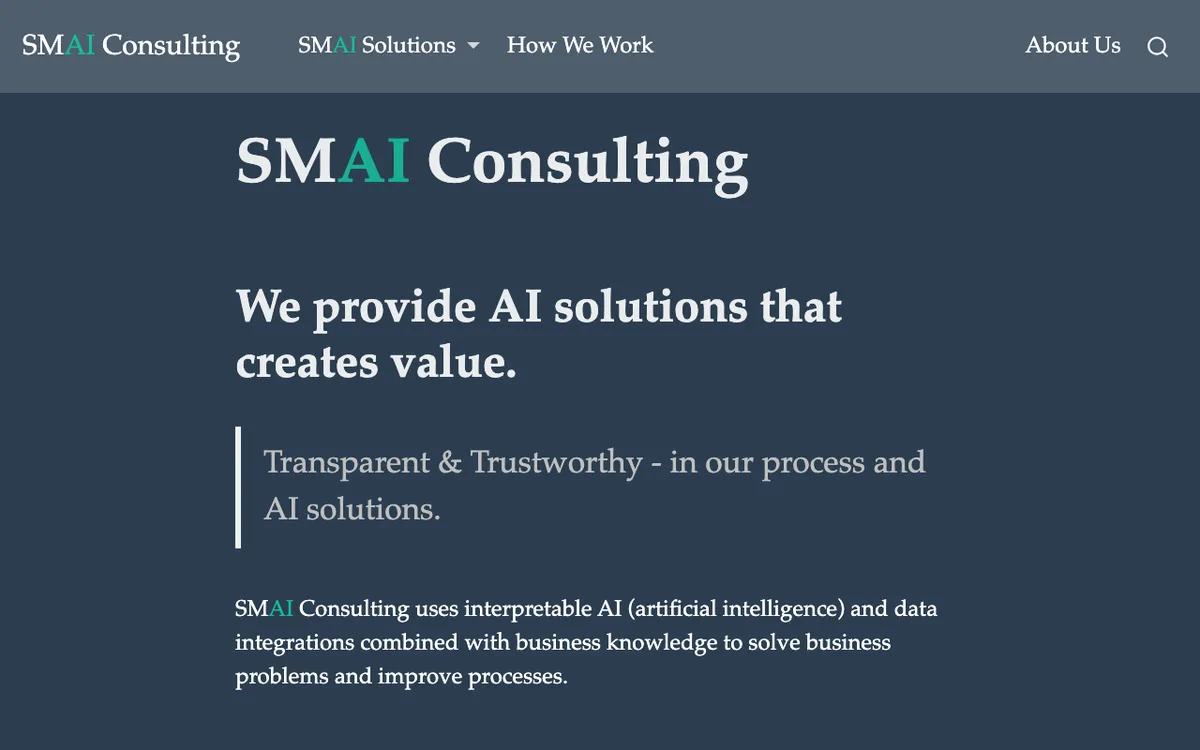 SMAI Consulting website
