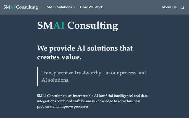 SMAI Consulting website