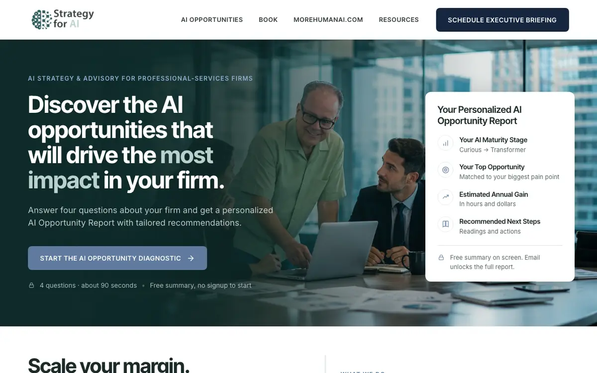 Strategy for AI website
