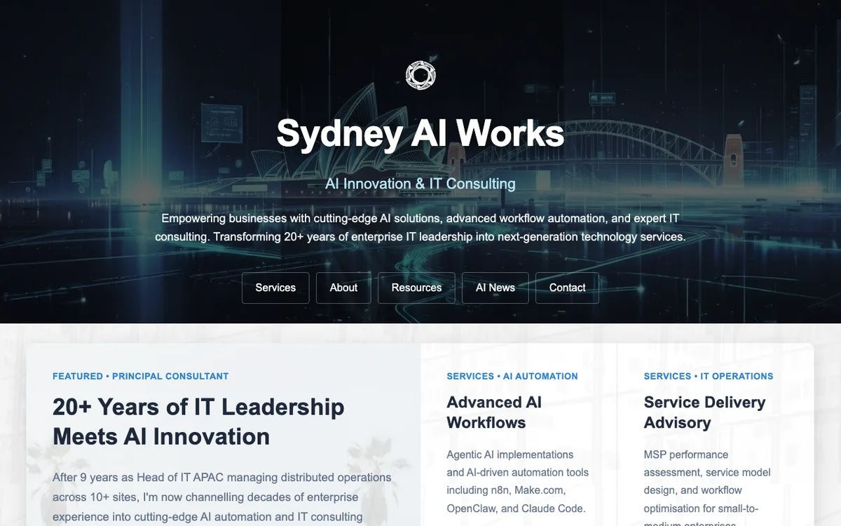 Sydney AI Works website