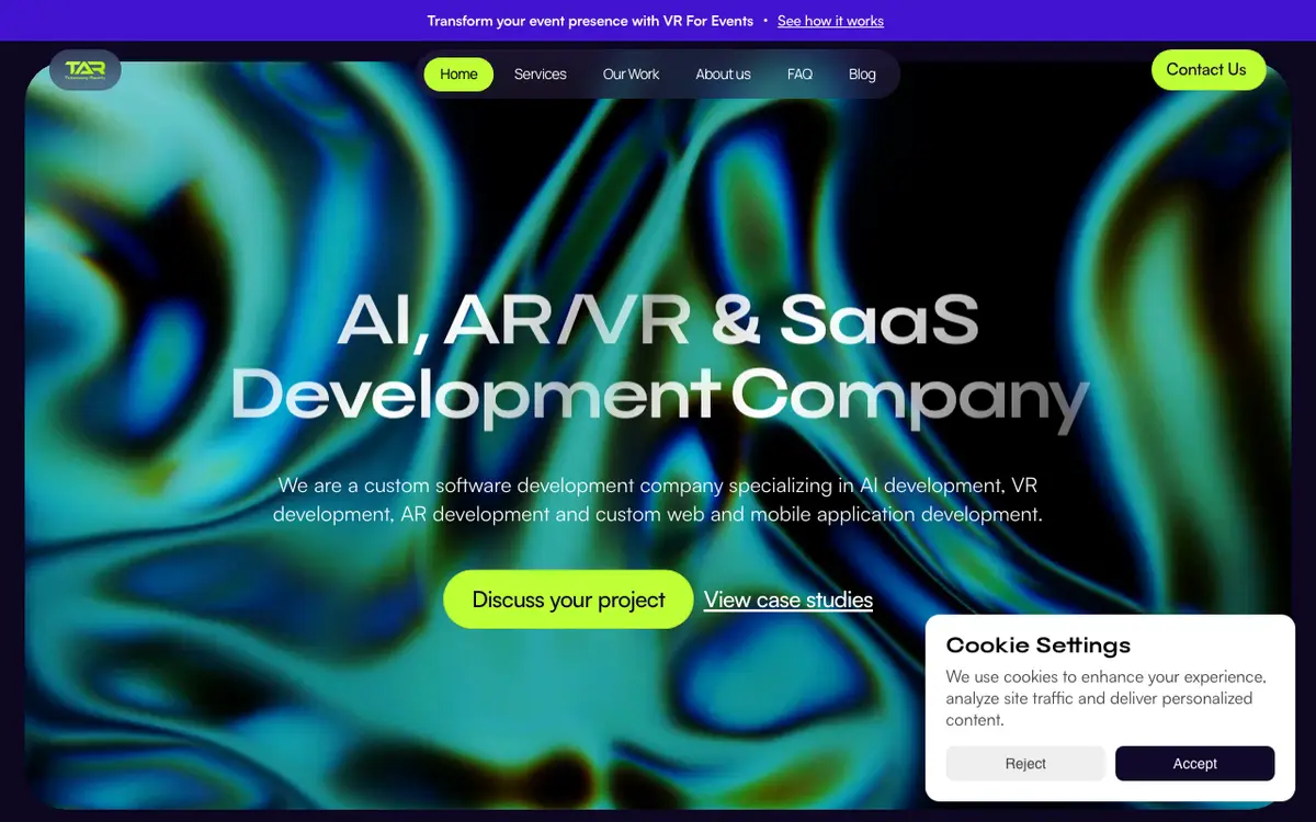 Takeaway Reality website