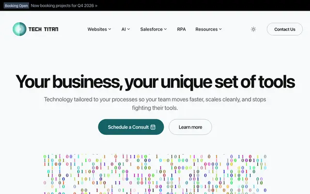 Tech Titan Consulting website