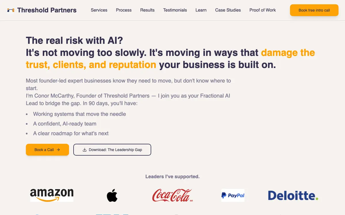 Threshold Partners website