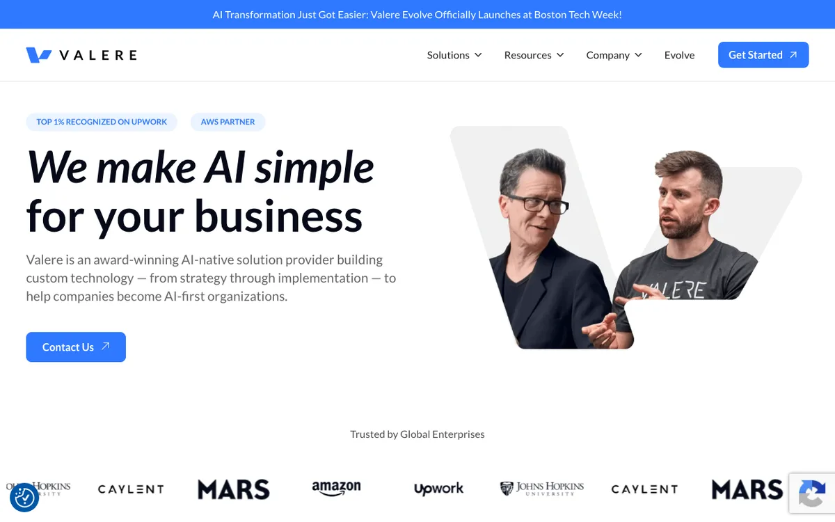 Valere website