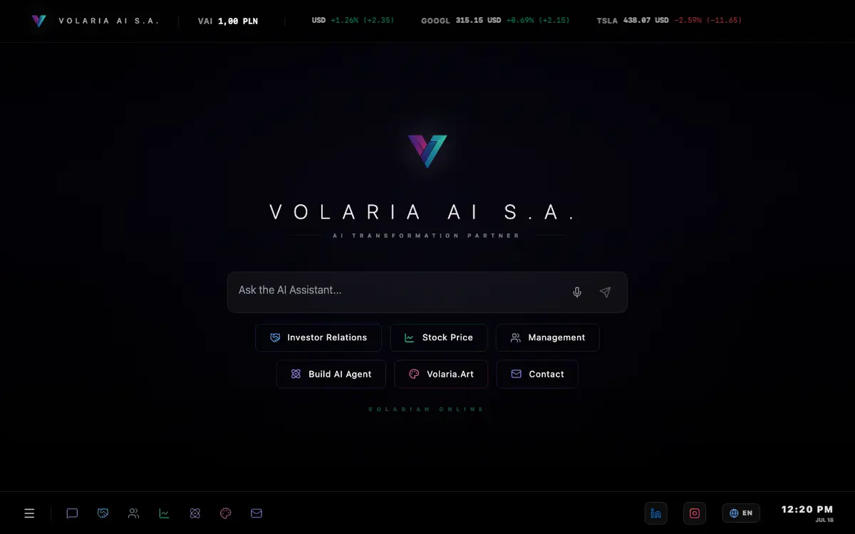 Volaria AI website