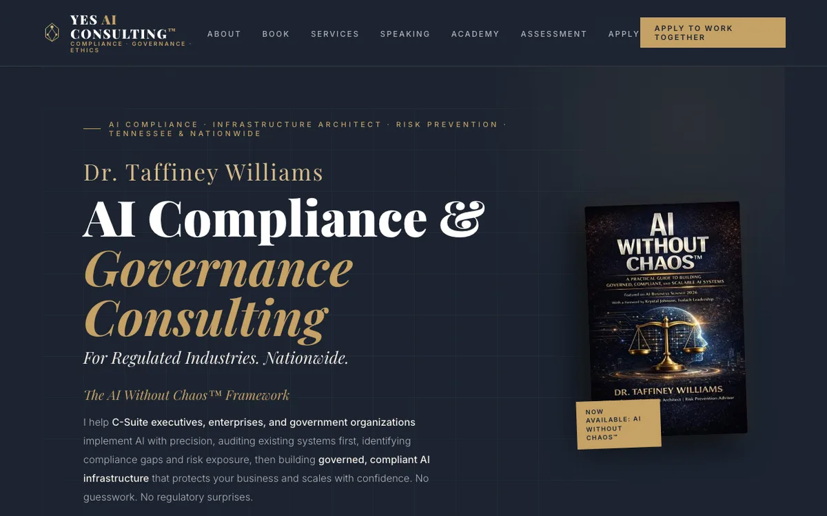 YES AI Consulting website